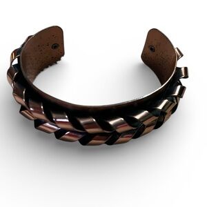 Renoir Vintage Copper "Flames" 1950s Modernist Cuff Bracelet Statement Signed